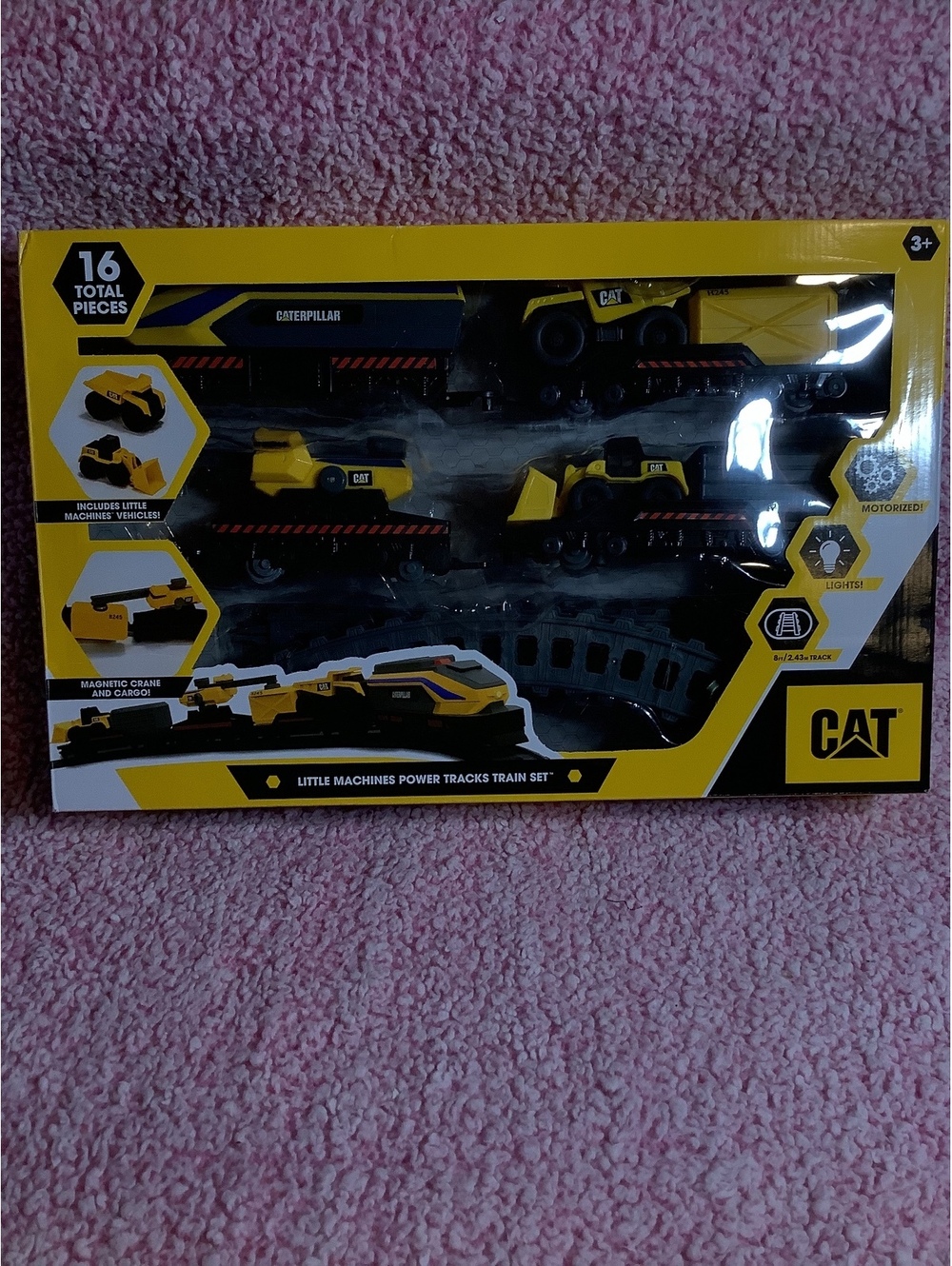 CAT Little Machines Power Tracks Train Set - 16 Piece Realistic Construction Toy